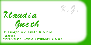 klaudia gneth business card